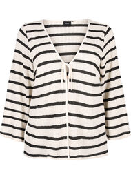 Gestreept vest met strikkoord, Sand Black Stripe