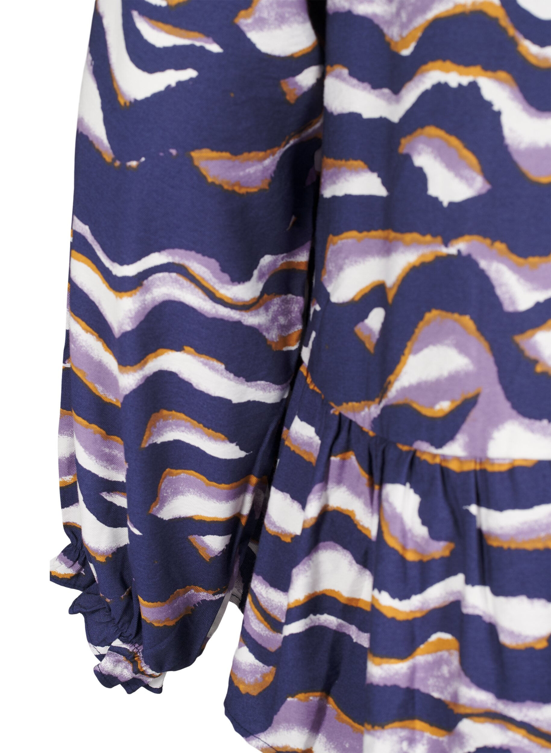 Zizzi Blouse met print en een A-lijn vorm, Blauw, Packshot image number 3