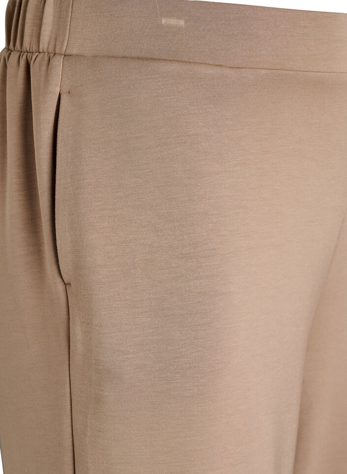 High-waist loungebroek met rechte pijpen, Beige, Packshot image number 2