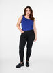 Solide kleur basis top in katoen, Blauw, Model image number 1