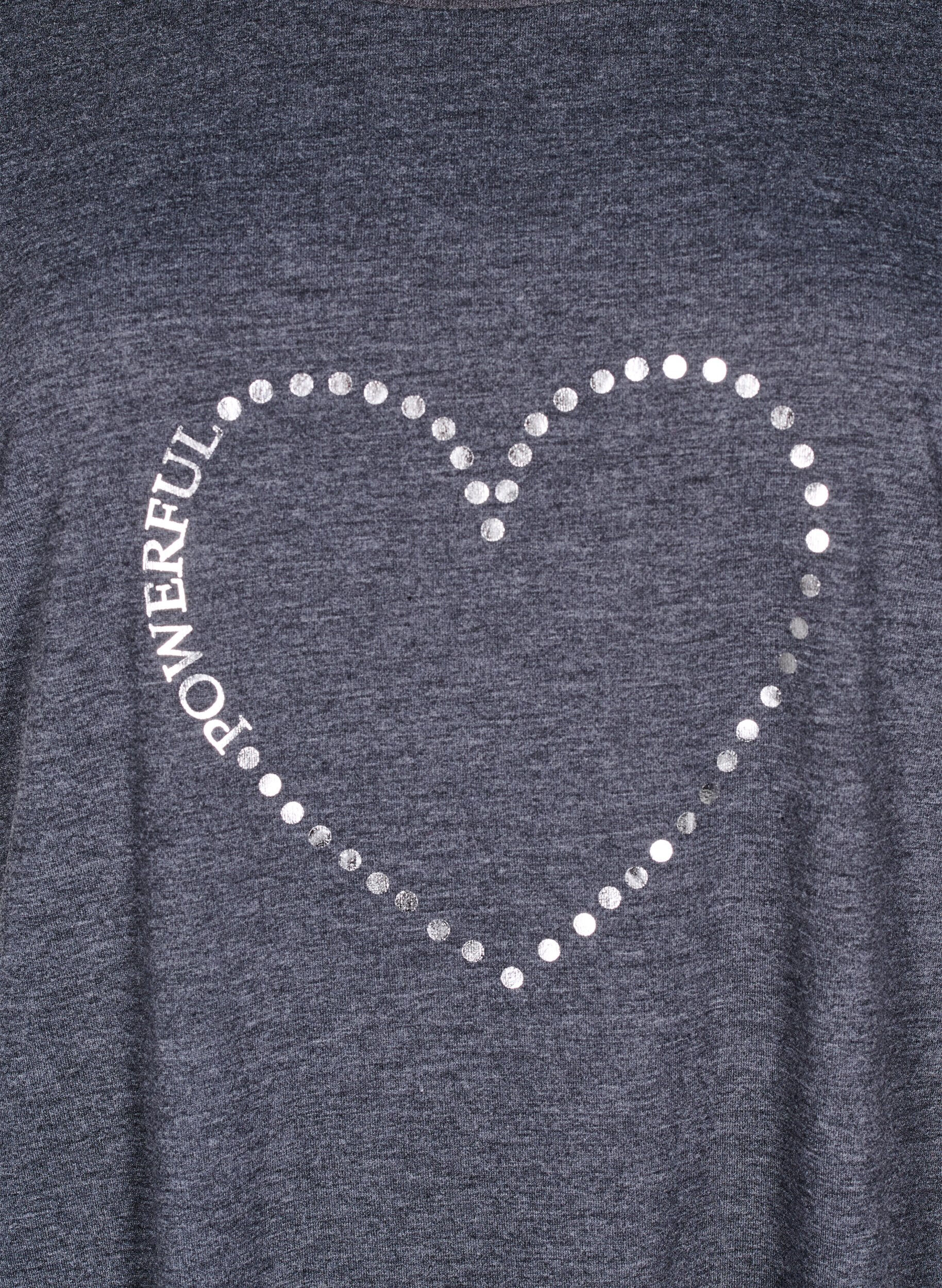 Zizzi Nachtjapon met korte mouwen en tekstopdruk, , Packshot image number 2