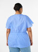 Katoenen blouse met strik en elastische taille, Blauw, Model image number 2