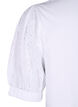 Biologisch katoenen blouse met broderie anglaise mouwen, Bright White, Packshot image number 3