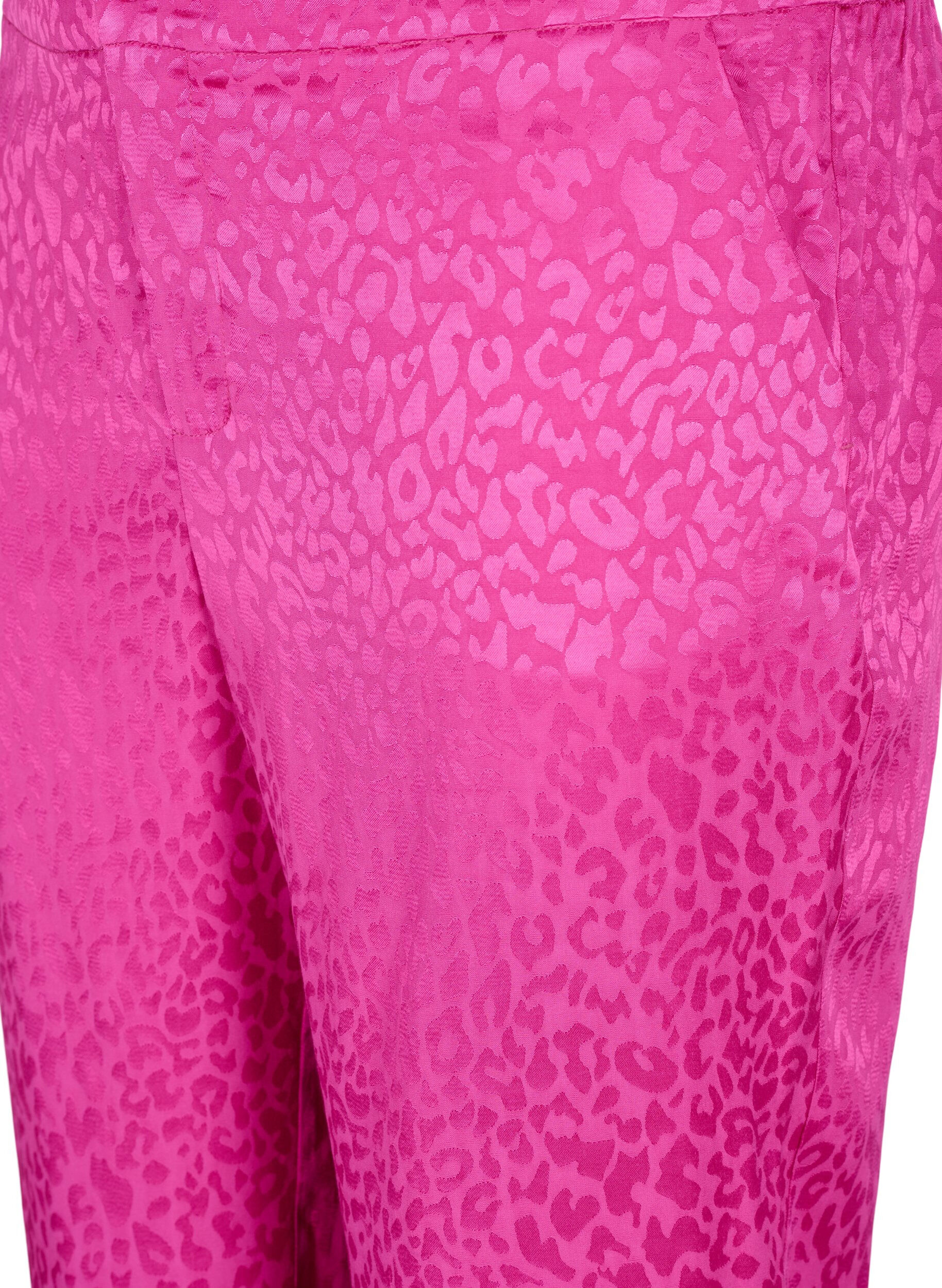 Zizzi Dubbelgestikte jacquard broek van viscose, Rose Violet, Packshot image number 2