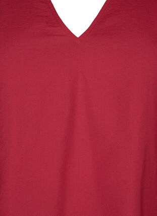 Viscose blouse met korte mouwen en borduursel, Tango Red, Packshot image number 2