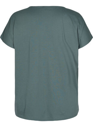 T-shirt met mix van katoen, Balsam Green, Packshot image number 1
