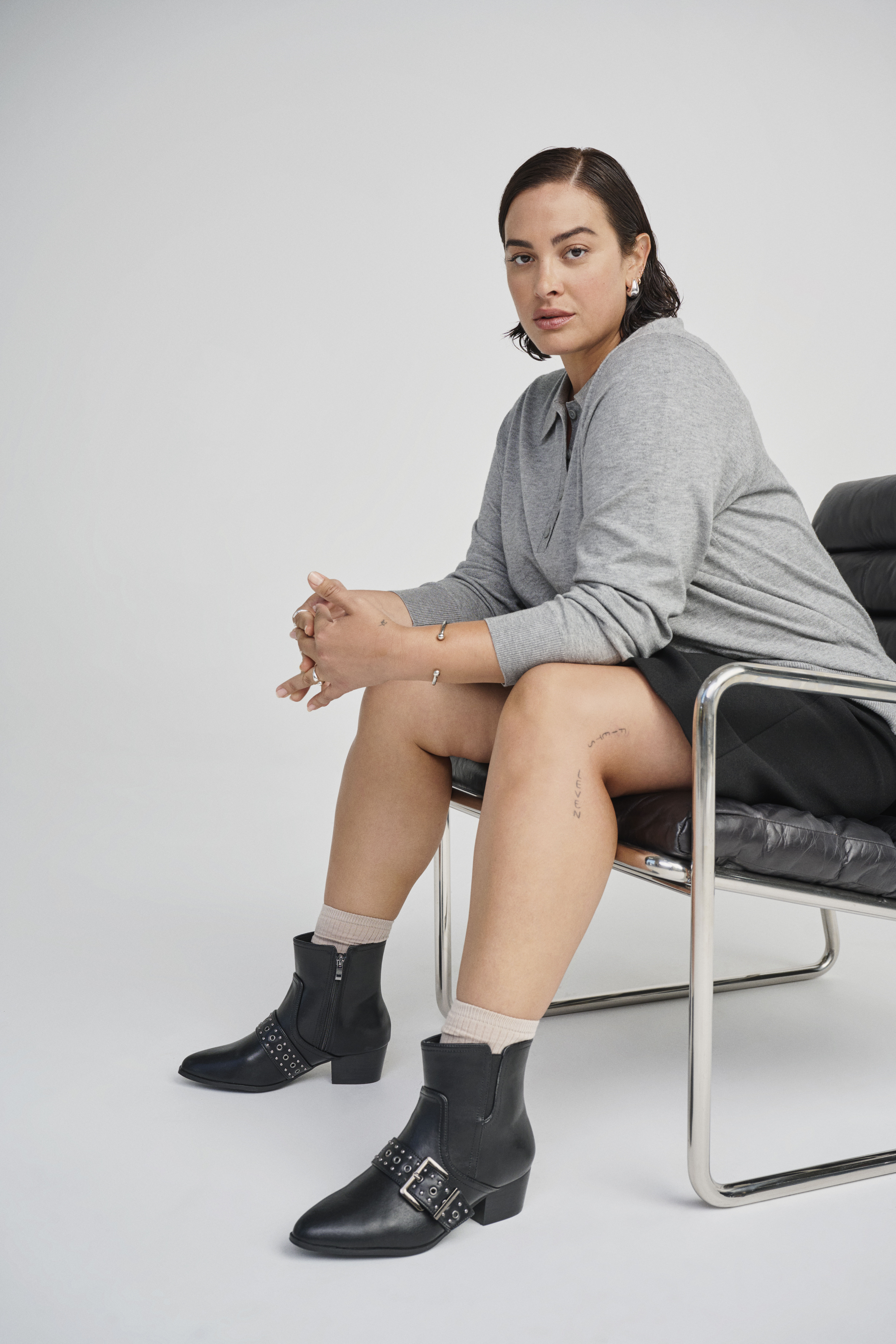 Zizzi Enkellaars met gesp, , Model