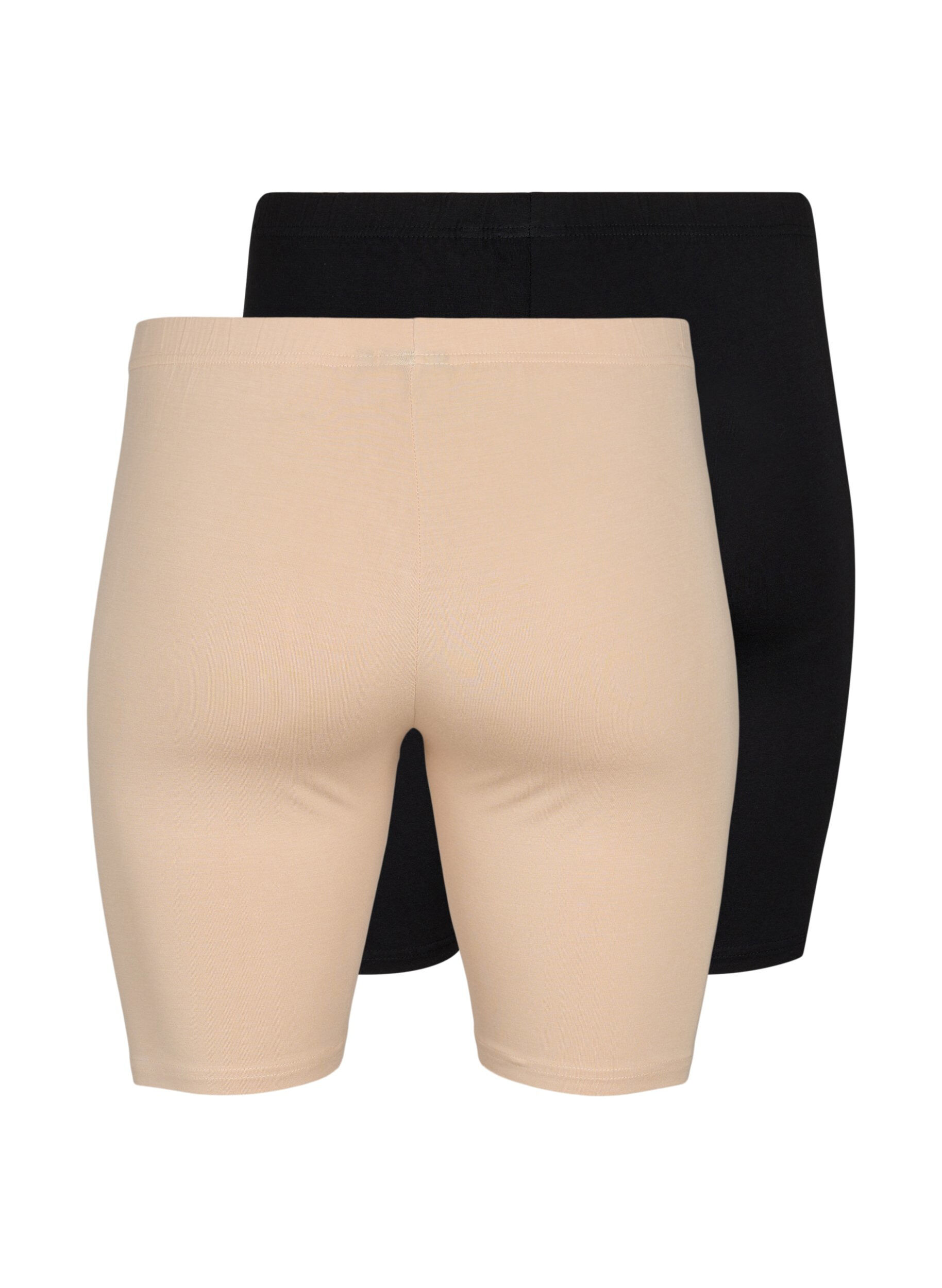 Zizzi 2-pack viscose fietsbroek, Beige, Packshot image number 1