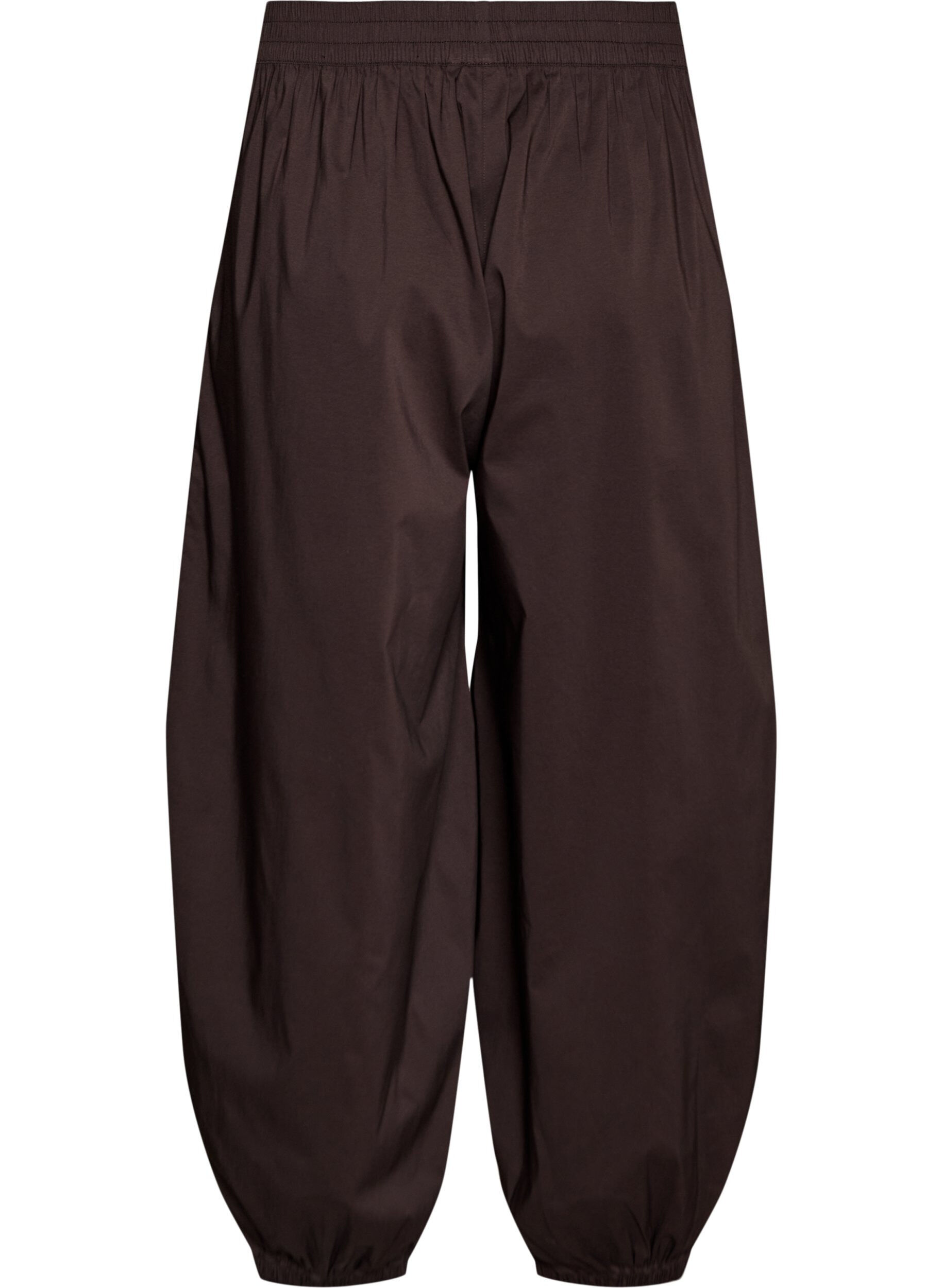ZizziBallonbroek met zakken en een elastische tailleband, Bruin, Packshot image number 1