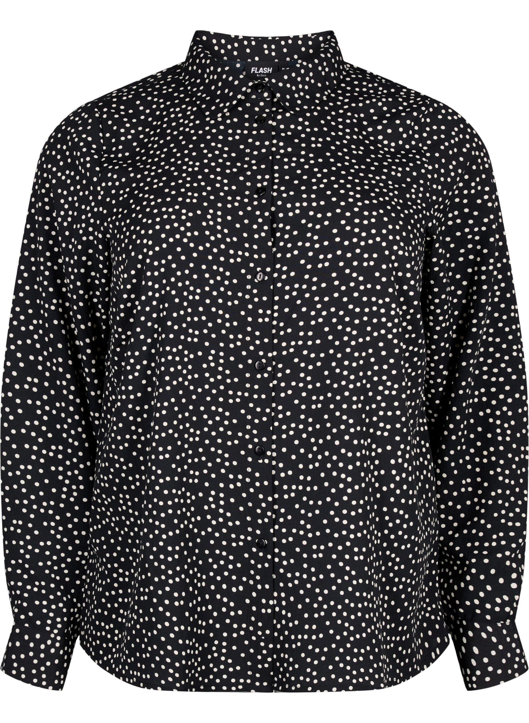 Zizzi FLASH - Shirt met stippen, Black White Dot, Packshot image number 0