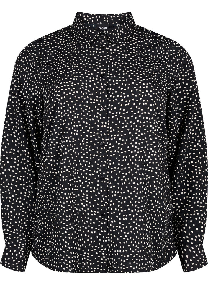 FLASH - Shirt met stippen, Black White Dot, Packshot image number 0