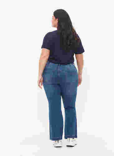 Ellen jeans met high waist en bootcut, Blue denim, Model image number 1