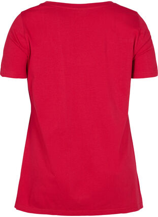 Katoenen t-shirt met korte mouwen en a-lijn, Tango Red ENOUGH, Packshot image number 1
