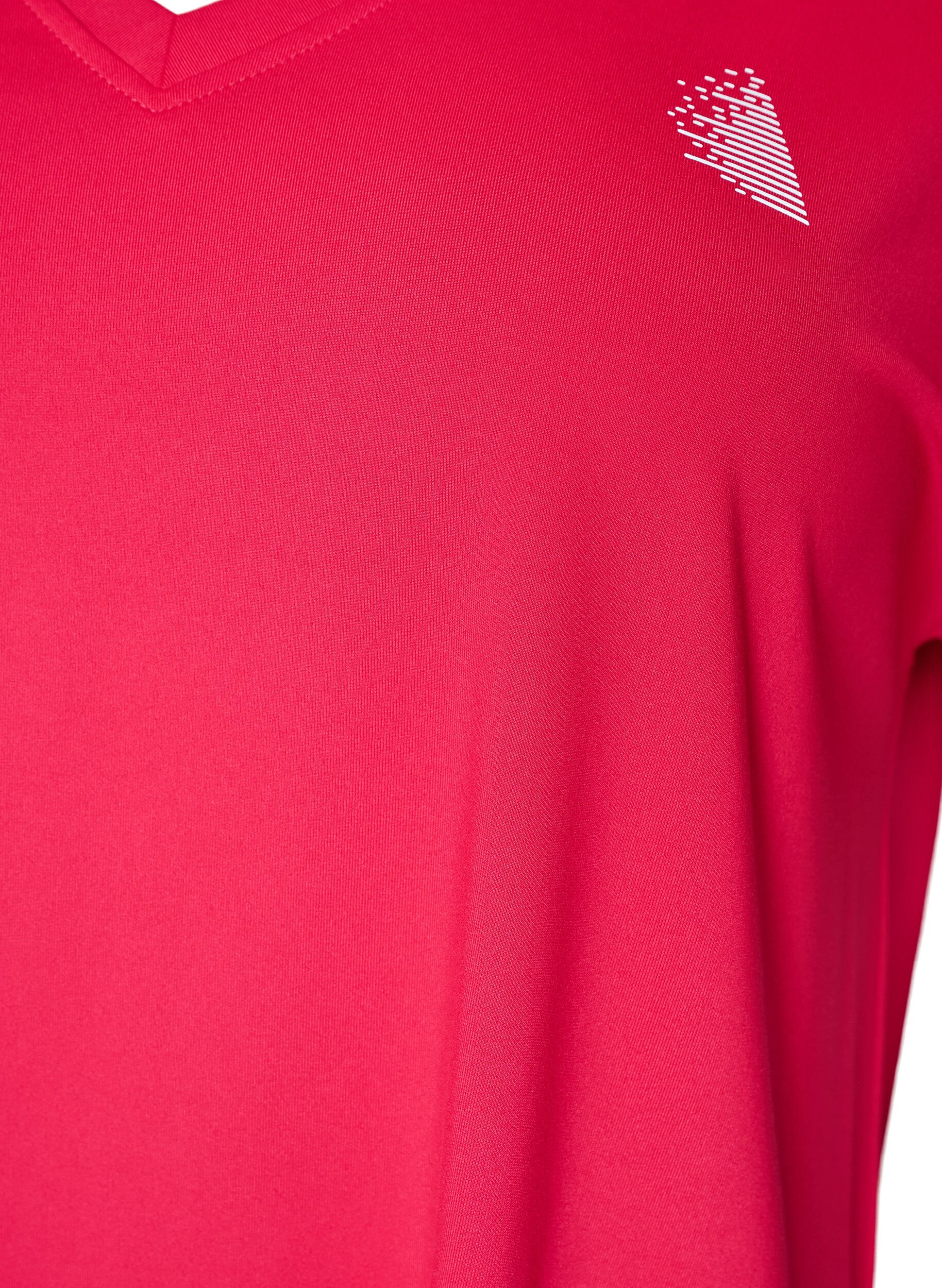 ZizziLosvallend trainings-T-shirt met V-hals, Roze, Packshot image number 2