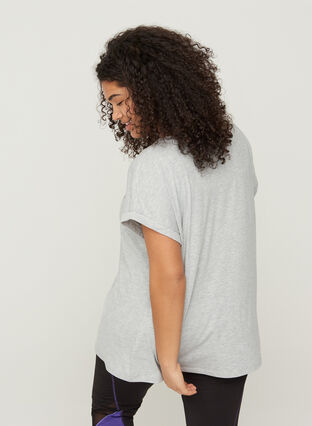 Trainings t-shirt met print en korte mouwen, Light Grey Melange, Model image number 1