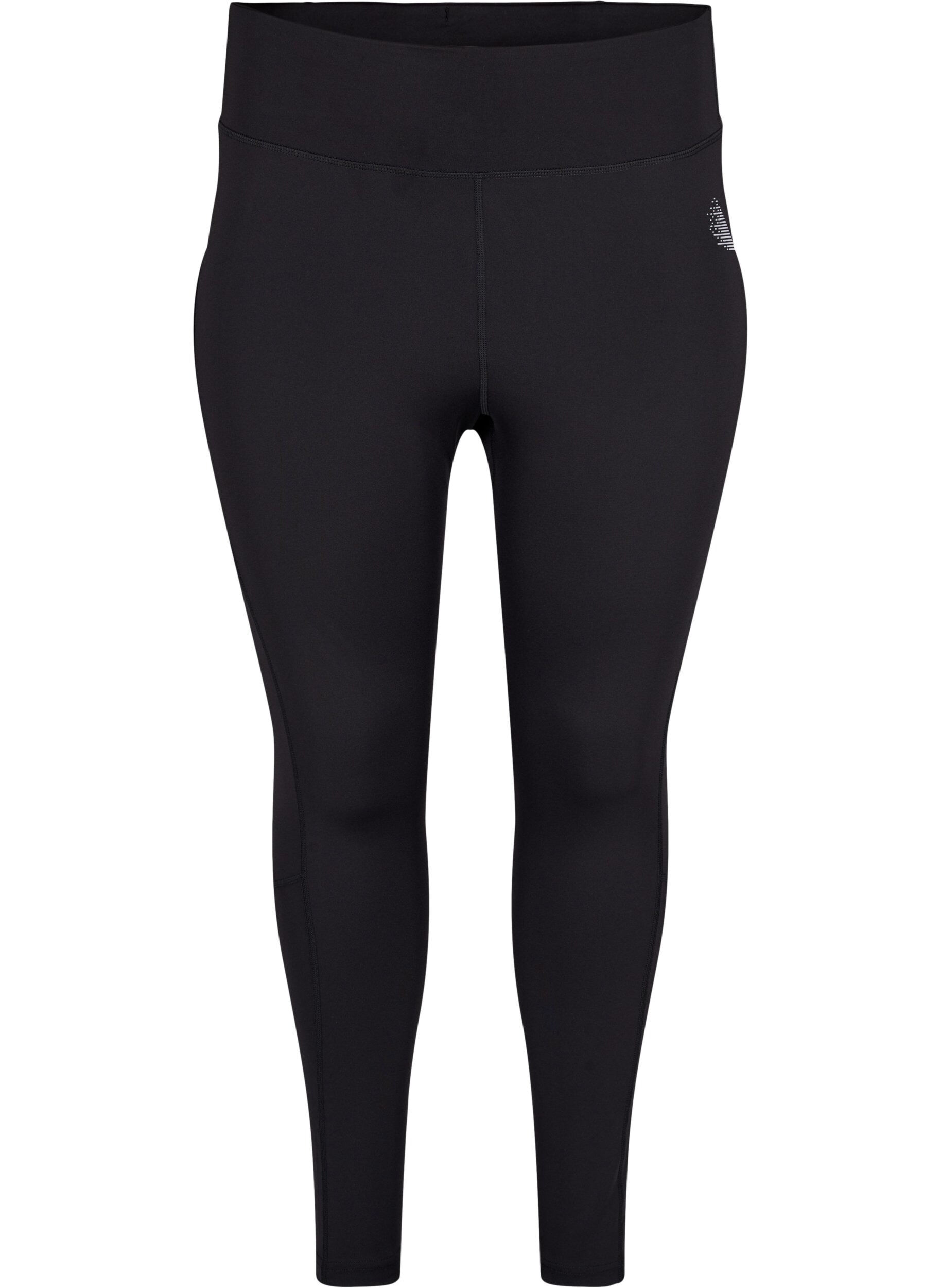 Zizzi CORE, POCKET TIGHTS - Sport legging met mesh, Black, Packshot image number 0
