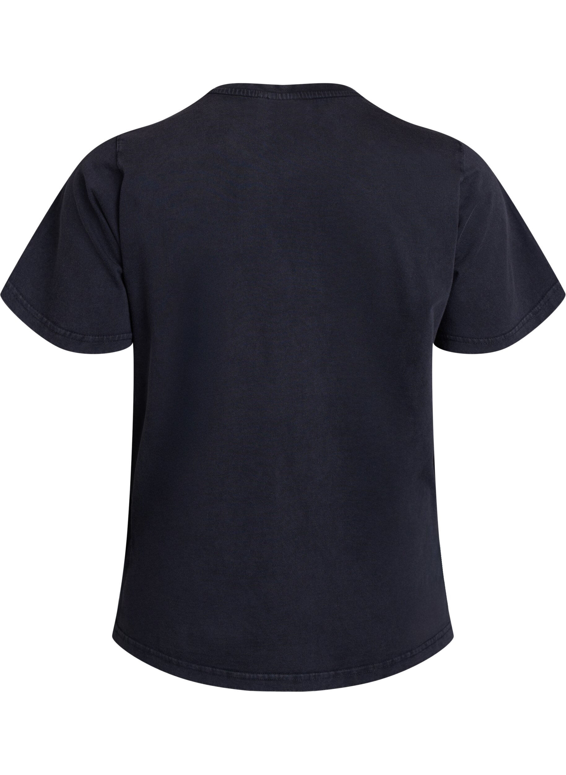 Zizzi Gewassen T-shirt met bloemvormige pailletten, Grijs, Packshot image number 1