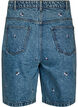 High-waist denim shorts met geborduurde motieven, Blauw, Packshot image number 1