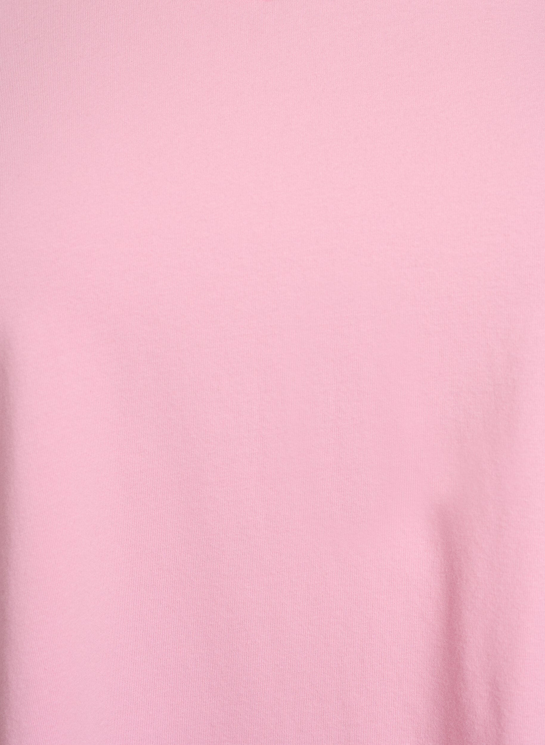 Zizzi Effen basic katoenen T-shirt, Roze, Packshot image number 2