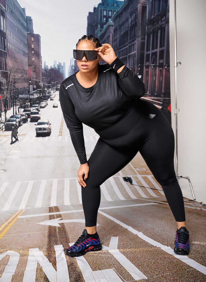 Trainingsblouse met lange mouwen en reflecterende details, Black, Image image number 0