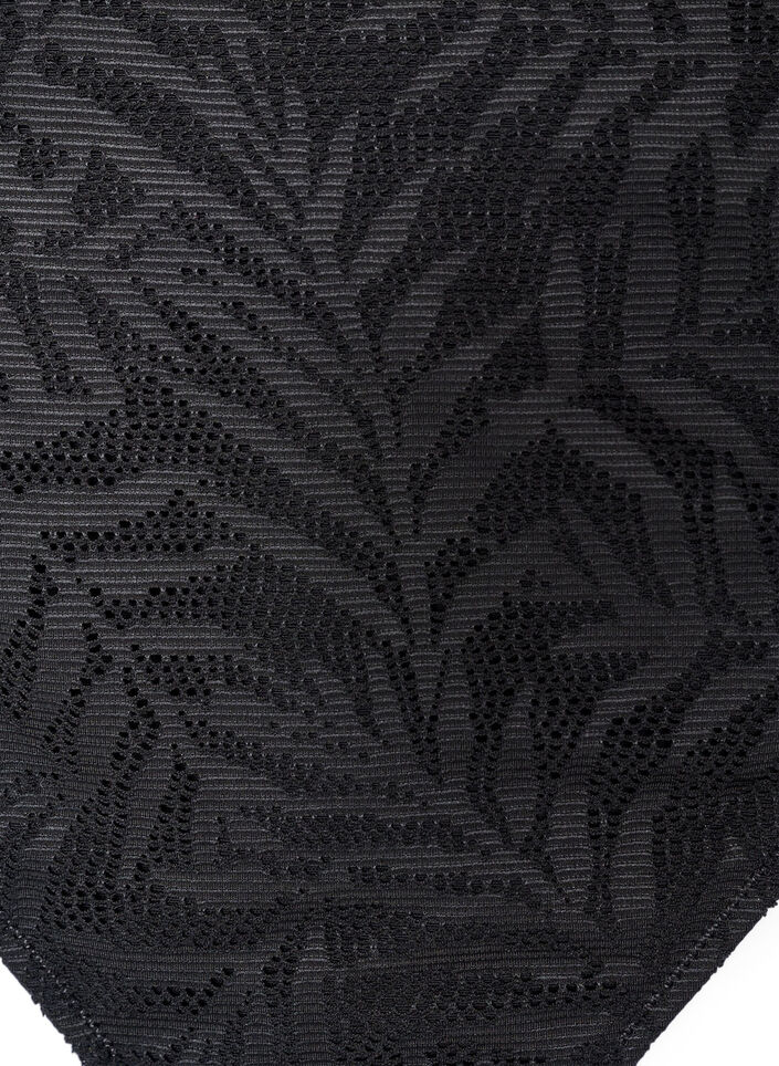 Braziliaanse bikinislip in gestructureerd mesh, Zwart, Packshot image number 2