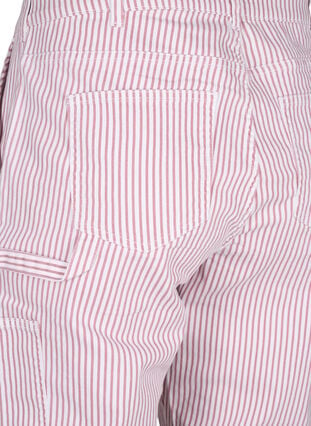 Gestreepte cargo jeans met rechte pasvorm, Rose White Stripe, Packshot image number 3