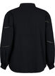 Overhemdblouse met gehaakte details, Black, Packshot image number 1