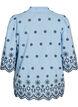 Blouse met 3/4 mouwen en geborduurd patroon, Blauw, Packshot image number 1