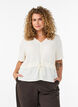 Blouse met textuur en een strik in de taille, Vanille, Model image number 0
