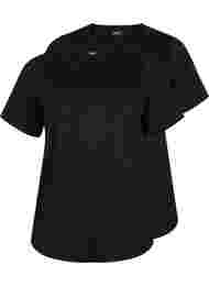 FLASH - 2-pack T-shirts met ronde hals, Black/Black