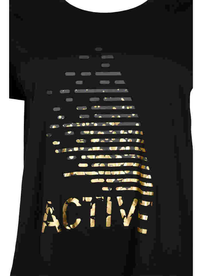 Trainingsshirt met print, Black gold foil logo, Packshot image number 2