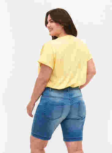 slim fit Emily shorts met normale taille, Light blue denim, Model image number 1