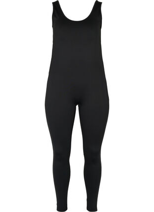 Aansluitende sport jumpsuit, Black, Packshot image number 0