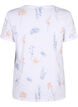 T-shirt van biologisch katoen met bloemenprint, White W. Blue flower, Packshot image number 1