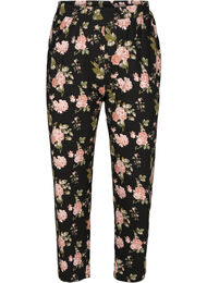 Katoenen pyjama broek met bloemenprint, Black w. Flower