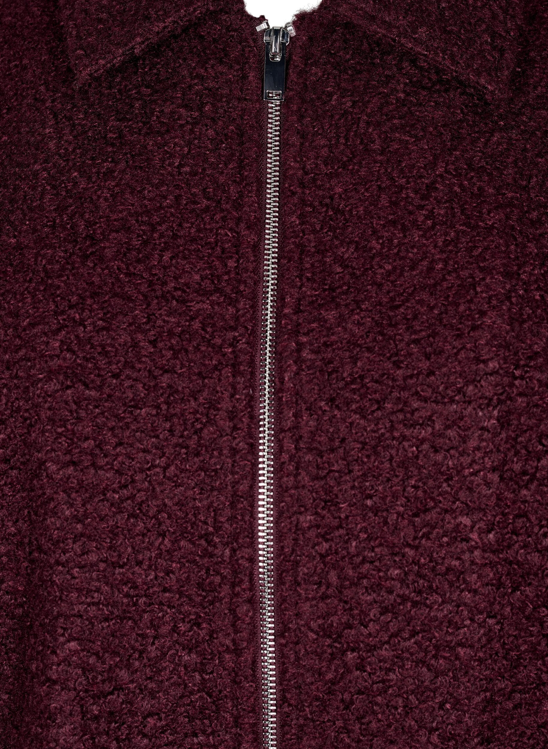 Zizzi Kort jasje met rits, Donker Bordeaux, Packshot image number 2