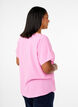 Blouse met korte mouwen en een ronde halslijn, Roze, Model image number 2