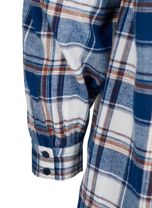 Blouse jas met ruitjes en capuchon, Blue White Check, Packshot image number 3