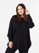 Gebreide blouse met knopen aan de zijkant, Zwart, Model image number 0