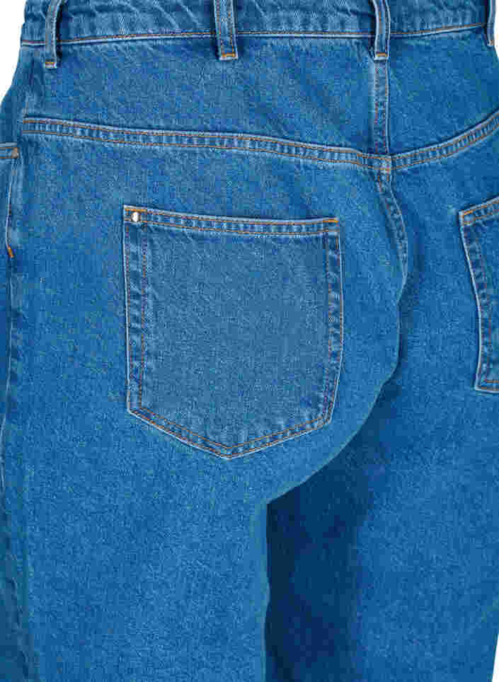 Straight jeans met hoge taille, Blue denim, Packshot image number 3