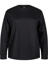 Sweatshirt met ronde hals, Zwart