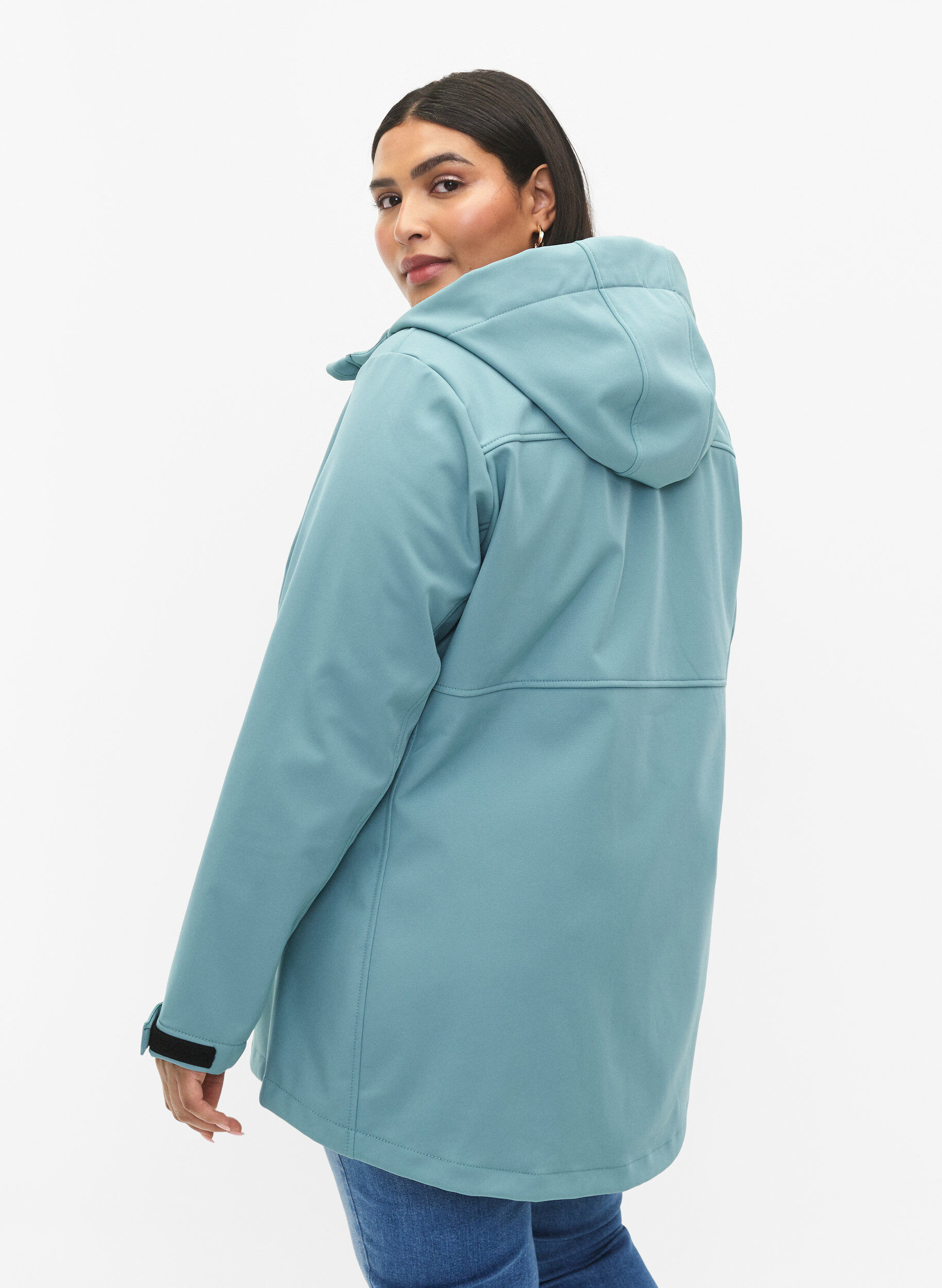 Zizzi Korte softshell jas met zakken, Arctic, Model image number 1