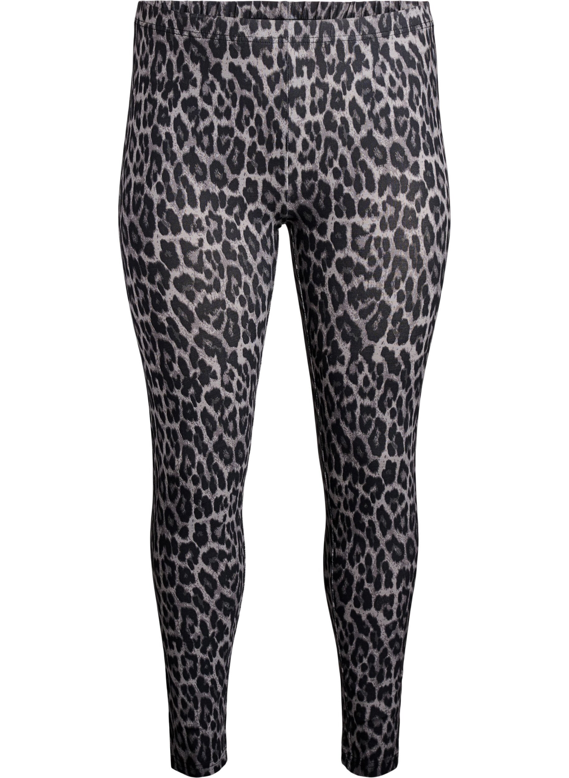 Zizzi Viscose leggings met zebraprint, Grijs, Packshot image number 0