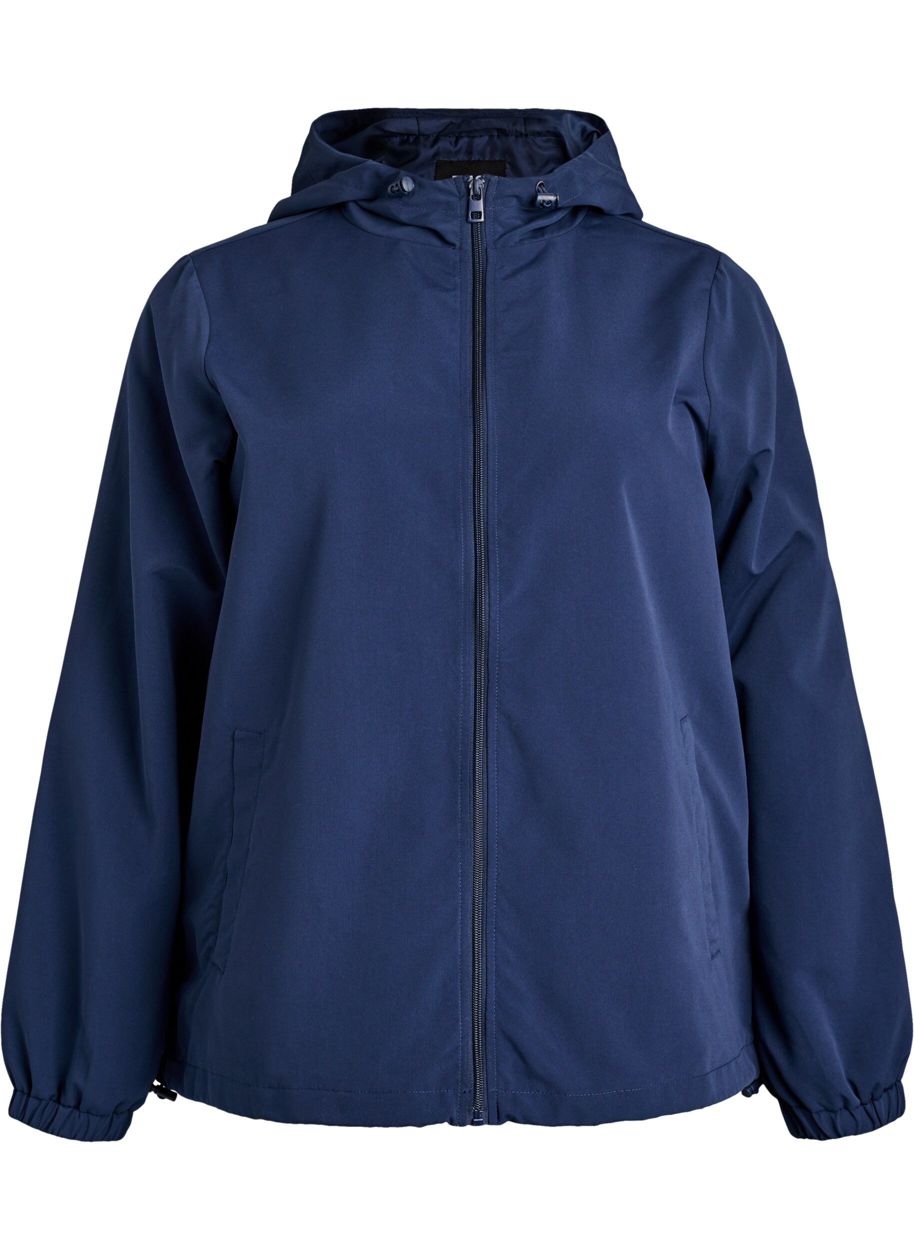 ZizziLichtgewicht jas met een capuchon en ritssluiting, Blauw, Packshot image number 0