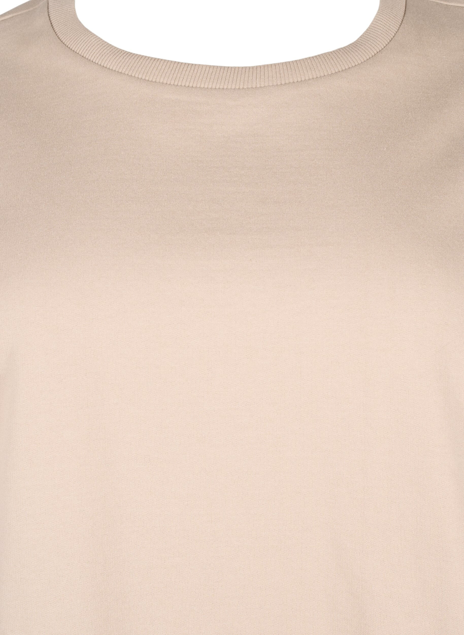 Zizzi Sweatshirt met ronde hals, Simply Taupe, Packshot image number 2