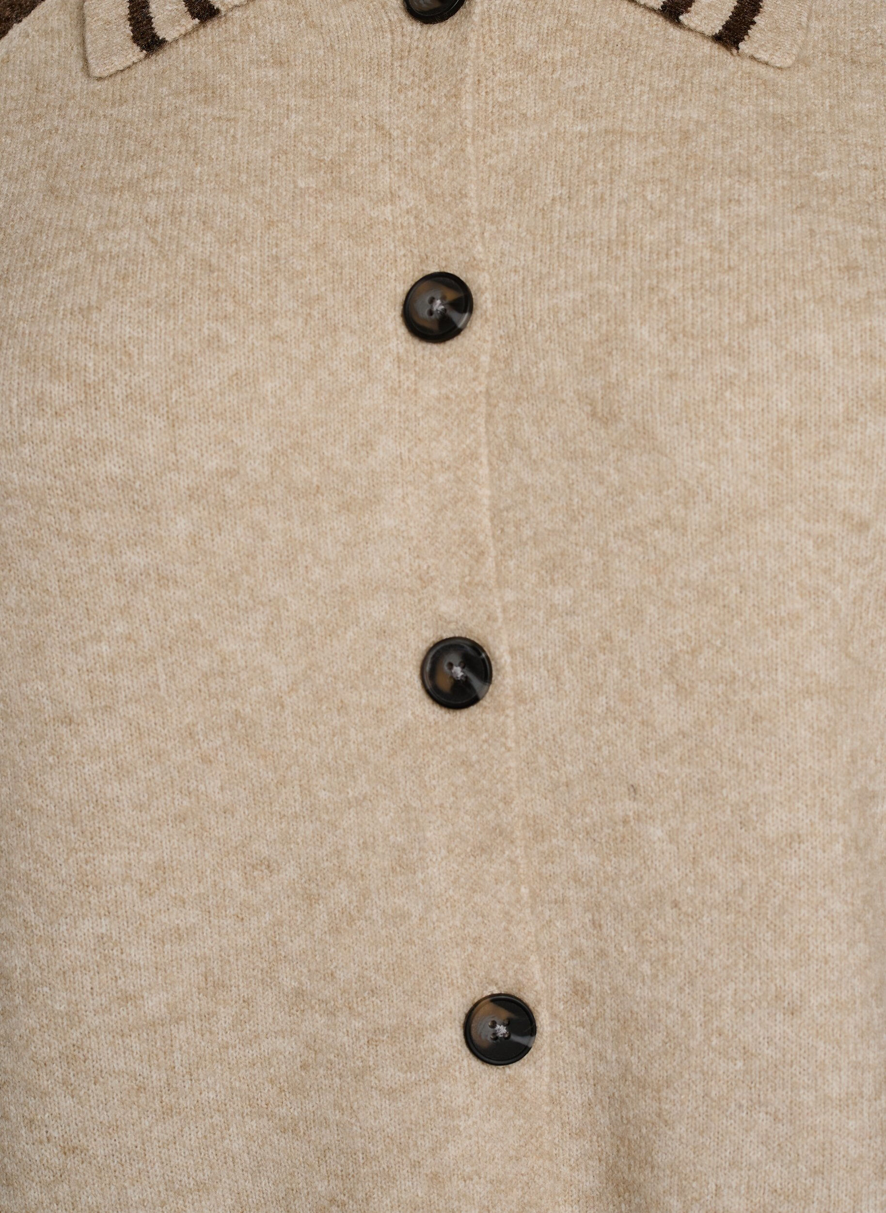 ZizziVest met contrastmouwen en kraag, Beige, Packshot image number 2