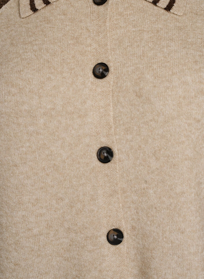 Vest met contrastmouwen en kraag, Beige, Packshot image number 2