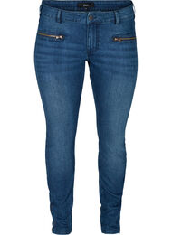 Extra slanke Sanna jeans met rits, Blue denim