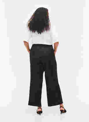 Losse broek met zakken en elastische boord, Black, Model
