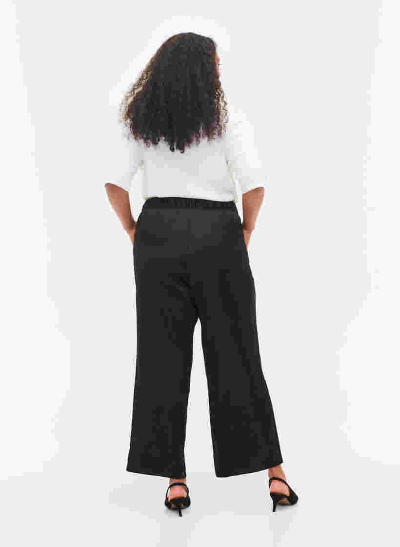 Losse broek met zakken en elastische boord, Black, Model image number 1